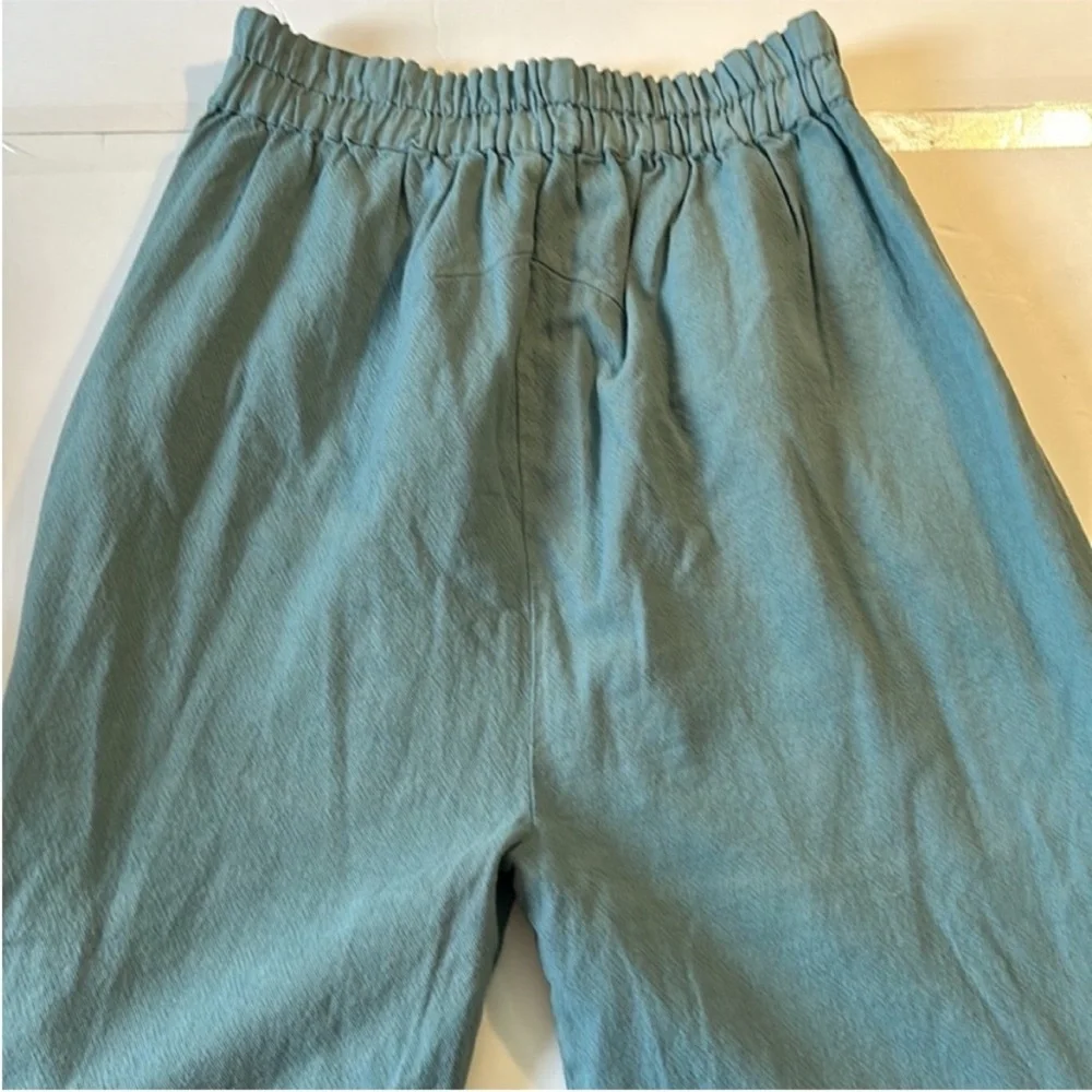 Free People Small Pants Cool Harbor Wide-Leg Trousers in blue zippered pockets - Picture 8 of 11